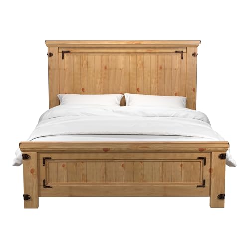 Furniture of America Sesco 2pc Weathered Brown Elm Bedroom Set Cal King + Nightstand