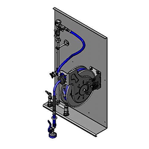 T&S Brass B-1436 Complete SS Hose Reel System with Back plate