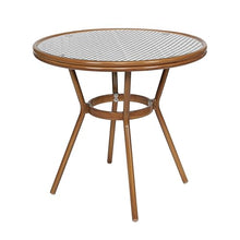 EMMA + OLIVER Colmar Indoor/Outdoor Bistro Set Black & White Rattan/Natural Frame