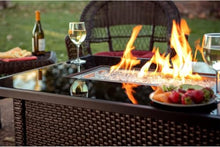 Endless Summer 44 x 32 Rectangular 40,000 BTU Liquid Propane Gas Outdoor Fire Pit Table w/White Fire Glass, Center Insert and Cover, Brown/Black