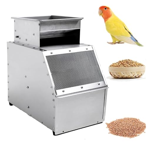 ERoomQ Bird Feed Blown Shell Splitter,Electric Stainless Steel Grain Separator, Adjustable Speed Fan,w/Drawer&Discharge Guide Plate, for Millet