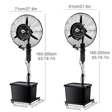 FQMYLTYN 650mm / 750mm Misting Fan, 90° Oscillating Outdoor Patio Misting Fan, Large Mist Fans for Outside Cooling, Commercial High-Power Floor Fan, 42L Water Tank (Size : 260W)