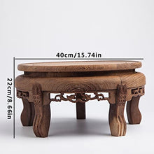 YUEYOULII Bonsai Display Stand Fishtank Vase Bonsai Round Base Wood Buddha Statue Strange Stone Base for Home Office Decoration (Color : A, Size : 40CM)