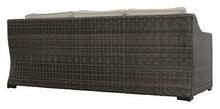 Steve Silver Furniture Jones Patio Sofa, w/All-Weather HDPE Resin Wicker, UV Inhibitors, and Plush Seating in Brown, Patio Couch for Porch, Deck, Backyard, 36.6" D x 84" W x 31.5" H, Brown, Beige