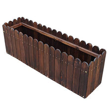 Flower Stand Solid Wood Carbonization,Plant Box Anti-Corrosion,Plant Container Box Large Capacity Rectangle,Garden Courtyard Balcony Display Stand