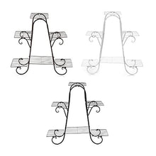 Wrought Iron Flower Stand Indoor Multi-Story Flower Stand Rack Floor-Standing Balcony Flower Pot Shelves (Color : White-Patch Five-Pointed star4, Size (Onecolor