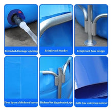 Aquarium Pool Pond with Stand, Pool Above Ground Circular Canvas Fish Pond Upgrade Large Water Tank with Drain Valve for Garden Farmed Koi,Children's Play Pool (Color : Blue, Size : 1.2x0.6m)