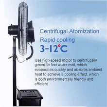 KUYBTU Commercial Oscillating Misting Fan with 3 Speeds, Large Water Tank, Handles, and Wheels for Outdoor Cooling in Warehouses, Workshops, Factories-71cm/28in