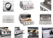 BLAZE BBQ Outdoor Package 8 of 32" LTE Built-in Natural Gas Grill, Drop-in Single Side Burner, 32" Door & Two Drawers Combo, 20" Compact Refrigerator, Grill Cover, Rotisserie Kit, and Accessories