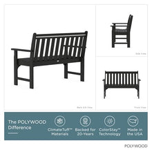 POLYWOOD GNB48BL Vineyard 48" Bench, Black