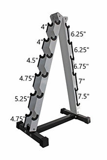 Ader Sporting Goods Black Rubber Dumbbell Set with Rack