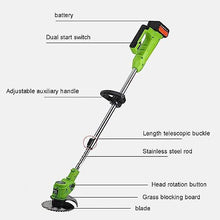 AMYYTL Cordless Grass Strimmer Electric Lawn Mower, Home Small Walk-Behind Lawn Mower with 3 Styles 9000mA Battery Rechargeable Portable Weeder for Garden Lawn Shrub Trimming Outdoor