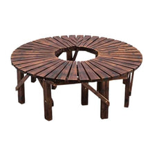 BXKCFYBSQ Tree Bench Surround,Outdoor Patio Furniture Seat,Solid Wooden 360° Wrap Around Stool,Capacity 400KG,Free Combination of Shapes,for Garden Courtyard