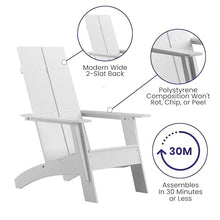 Flash Furniture Set of 4 Sawyer Modern Adirondack Chairs White