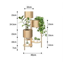 Flower Stand Nordic Living Room Wrought Iron Flower Stand Floor-standing Foldable Green Rack Three-layer Integrated Plant Stand Metal Shelf Plant Stand(Light green)