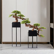 XJOYSL7921 Artificial Bonsai Houseplant Artificial Plants Bonsai Pine Tree Zen Floorstand Simulated Welcome Ornament with Iron Stand Corridor Decoration for Home Office(Large)