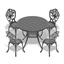Hassyee All-Weather Bistro Set with Round Table for Balcony, Patio Furniture Set with Two Swivel Chairs and Water Resistant Cushions for Dining Room, Lawn, Poolside, Garden (Black 5)