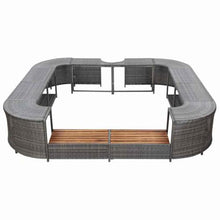 Square Spa Surround Gray 105.5"x105.5"x21.7" Poly Rattan