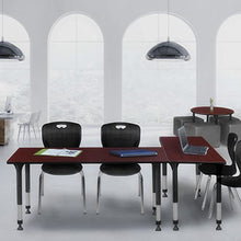 Regency Kee Height Adjustable Classroom Table Set with 18" Andy Chairs Mahogany/Black