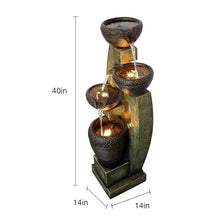 HIONJIN Outdoor Fountain Outdoor Garden Fountains with Contemporary DesignLED Light