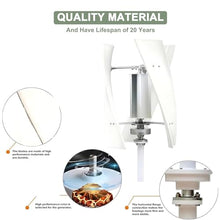 14000W Vertical Axis Wind Turbine, VAWT generator, 12V/24V/48V/110V/220V, energy efficient wind power for Home Permanent Maglev Energy Wind Turbine, with MPPT Controller White-12V