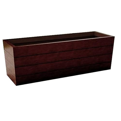 Generic Madera Tapered Rectangle Fiberglass Planter 36" x 15" x 24" Mahogany