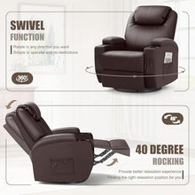 HTERWQEA 360° Swivel Massage Recliner Chair with Remote Control