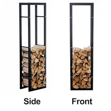 DJVHSRI Outdoor Fireplace Log Rack, Metal Frame, Firewood Storage Holder, Perfect for Fireplace, Firepit, Tall Wrought Iron Wood Rack,