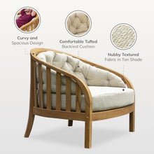 Cambridge Casual Cove Teak Wood Oversize Outdoor Lounge Chair – Patio Seating with Tufted Tan Cushion, Weather‑Resistant Club Chair, 500 lb Capacity