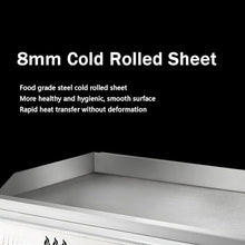 Commercial Gas Griddle, Countertop Flat Top Griddle Stainless Steel Grill, Teppanyaki Fry Pan with Adjustable Temperature, Kitchen LPG Gas Grill for Outdoor Catering