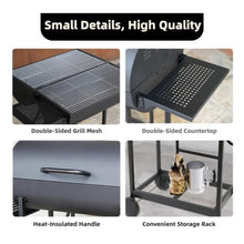 YEWASTI Large Double-Sided Barrel Charcoal Grill - Heavy-Duty BBQ Grill for Backyard, Camping, Patio Parties & Family Gatherings