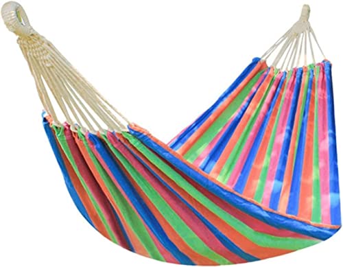 DULASP Cotton Hammock with Hanging Fabric Hammock Up to Portable Hammock with Bag Hammock for Patio Porch Garden Backyard Lounging Outdoor and Indoor