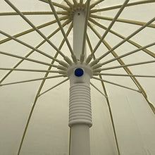 ARGENTFLUX Round Patio Umbrella Outdoor Portable Sun Shade Umbrella with Tassel Steel Pole Tilting Protection UPF, 16 Ribs, with Base