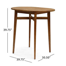Great Deal Furniture GDFStudio Bar-Height Table Set Solid Acacia Wood Frames Includes 4 Bar Stools Teak Finish