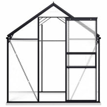 DINDING Greenhouse Anthracite Aluminum Polycarbonate in Professional 38.8 Square Feet Adjustable Height Plant House with Drainage for Professional Garden Utility