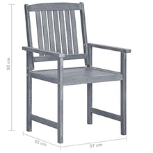 KUTYWEXFM 8 Piece Patio Chairs with Cushions Gray Solid Acacia Wood