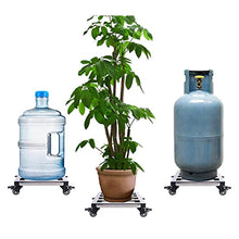 OREKPOT Stainless Steel Plant Caddy with Wheels for Indoor and Outdoor Garden Plants Square Mobile Tray for Flower Pots Plant Stand with Base Plant Saucer 50Cm,A-30cm，A 35cm