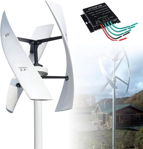 24V,Vertical Wind Power Turbine Generator 10000W,3 Blades Portable Helix Maglev Wind Power Turbine Generator Kit,with Charge Controller