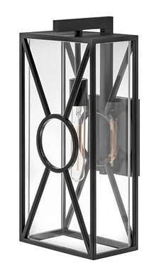 Hinkley Brixton Medium Outdoor Wall Mount Lantern, Black Finish