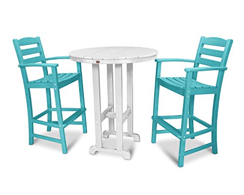 POLYWOOD® La Casa Café Bar Set, Aruba/White