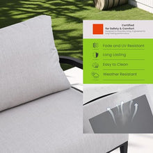 Nevoc Outdoor Bistro Set, 3 Piece Conversation Set, 2 Swivel Chairs and Patio Side Table, 1 Marble White Table and 8.6" Thick Cushions Chairs for Backyard, Porch, Balcony
