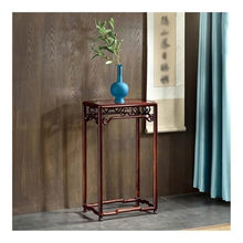 WOAITIANTIAN Vase Stand Rectangle Redwood Bonsai Display Base, Chinese Stye Openwork Carving Plant Stand