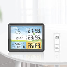 Indoor Outdoor Temperature Humidity Meter Multi-Functional Color Screen Weather Clock Alarm