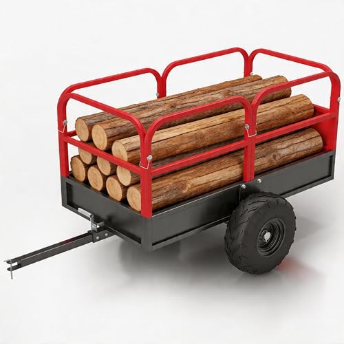 Patikuin 1700 Lbs Heavy Duty Steel Utility Dump Trailer, 17 Cu.ft Tow-Behind Wagon with Removable Sides & 16" Tires for ATV, Tractor, UTV