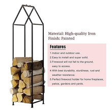 Innovz 4 ft Outdoor Heavy Duty Firewood Rack, Log Storage Holder Stacker Organizer, Large Fire Wood Pile Store Shelf for Fireplace/Fireside/Porch(Black)