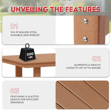 Costaelm Outdoor Patio Table, Outdoor Dining Table for 6, Weather Resistant Rectangle Patio Table with Umbrella Hole for Outside, Garden, Poolside, Porch, Teak
