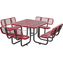 Global Industrial 46" Square Picnic Table with Backrests, Expanded Metal