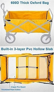 Trolley Cart Folding Wagon Utility Wagon Cart Outdoor Garden Camping Wagon Sports Wagon Heavy Duty Waterproof Camping Cart Garden Wagon