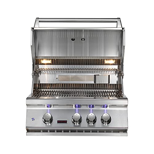 Whistler 28-inch Built-in 3-Burner Propane Gas Grill with Rear Infrared Burner & Grill Lights