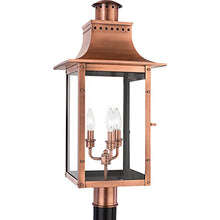 Quoizel Chalmers 3-Light Outdoor Post Lantern Aged Copper